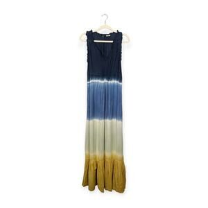 Faherty Oasis Tie Dye Colorblock Sapphira Sleeveless Maxi Dress